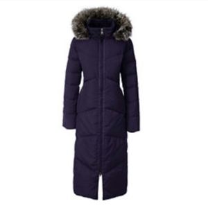 ISO Lands End Womens Black Maxi Coat Size Small